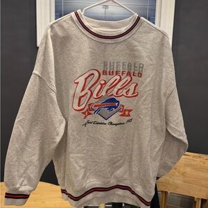 Abercrombie & Fitch Gray Buffalo Bills Crewneck Sweater